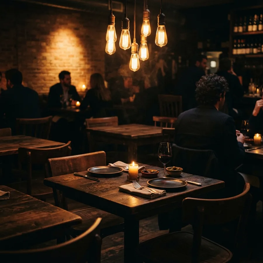 Loş restoran atmosferi